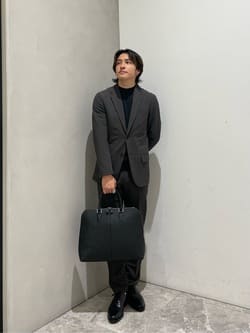 レザー ラウンド ブリーフケース