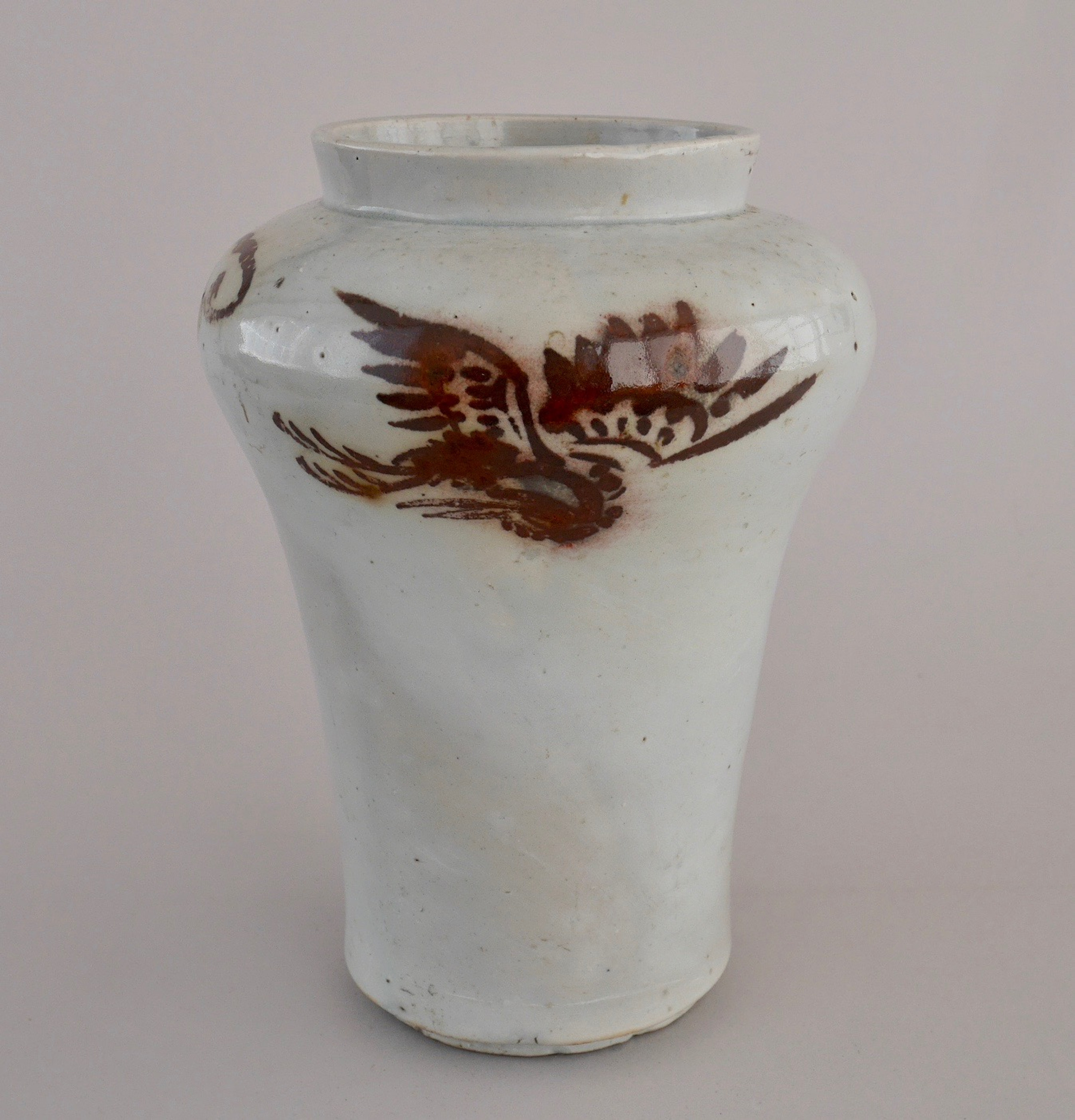 朝鮮美術 陶磁器 | 李朝白磁辰砂雲鶴文壺 | Gallery陽々youyou | 山梨県