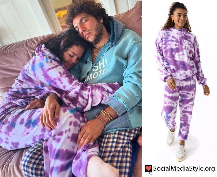 Selena Gomez's tie dye hoodie and sweatpants