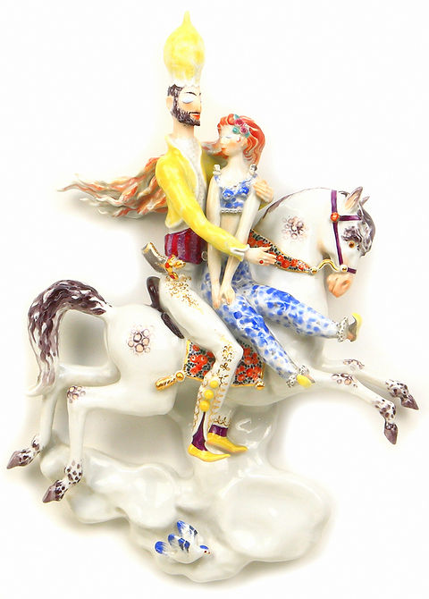 マイセン アラビアンナイト 千夜一夜 立体陶板画 フィギュアプラーク