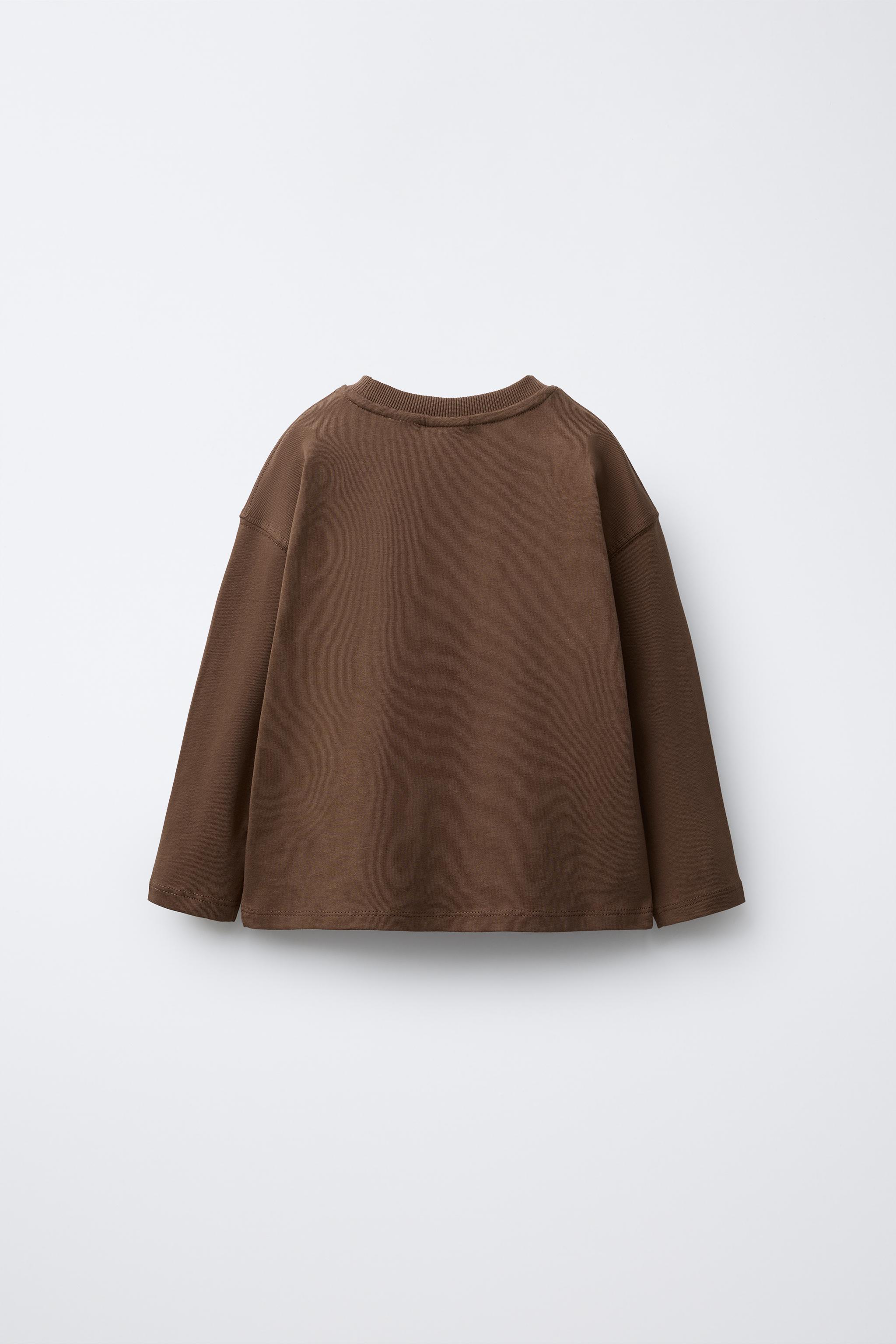 TEXT PRINT T-SHIRT - Brown | ZARA United States