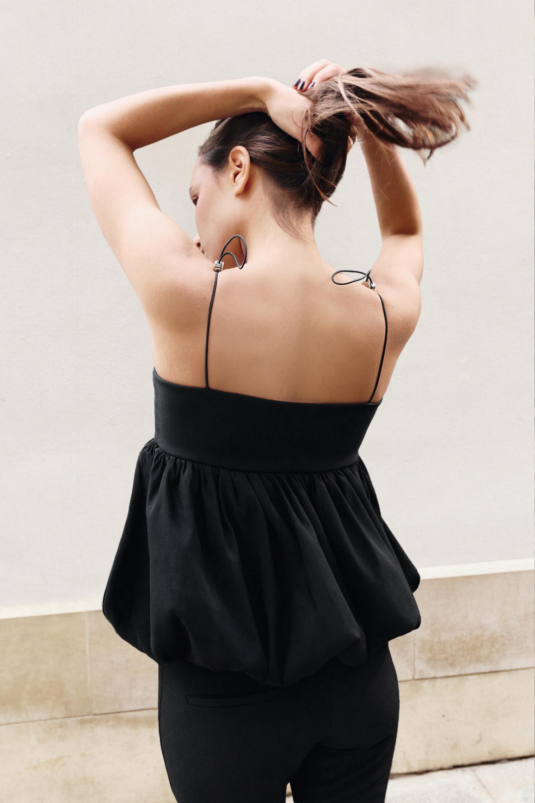 BALLOON STOPPER TOP - Black | ZARA Canada