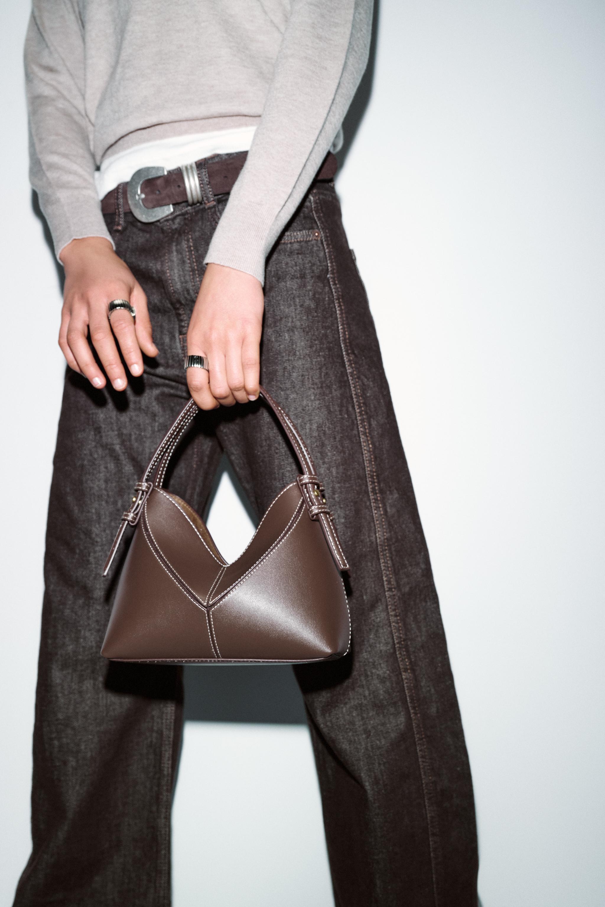 MINI SEAM DETAIL BUCKET BAG - Chocolate | ZARA United States