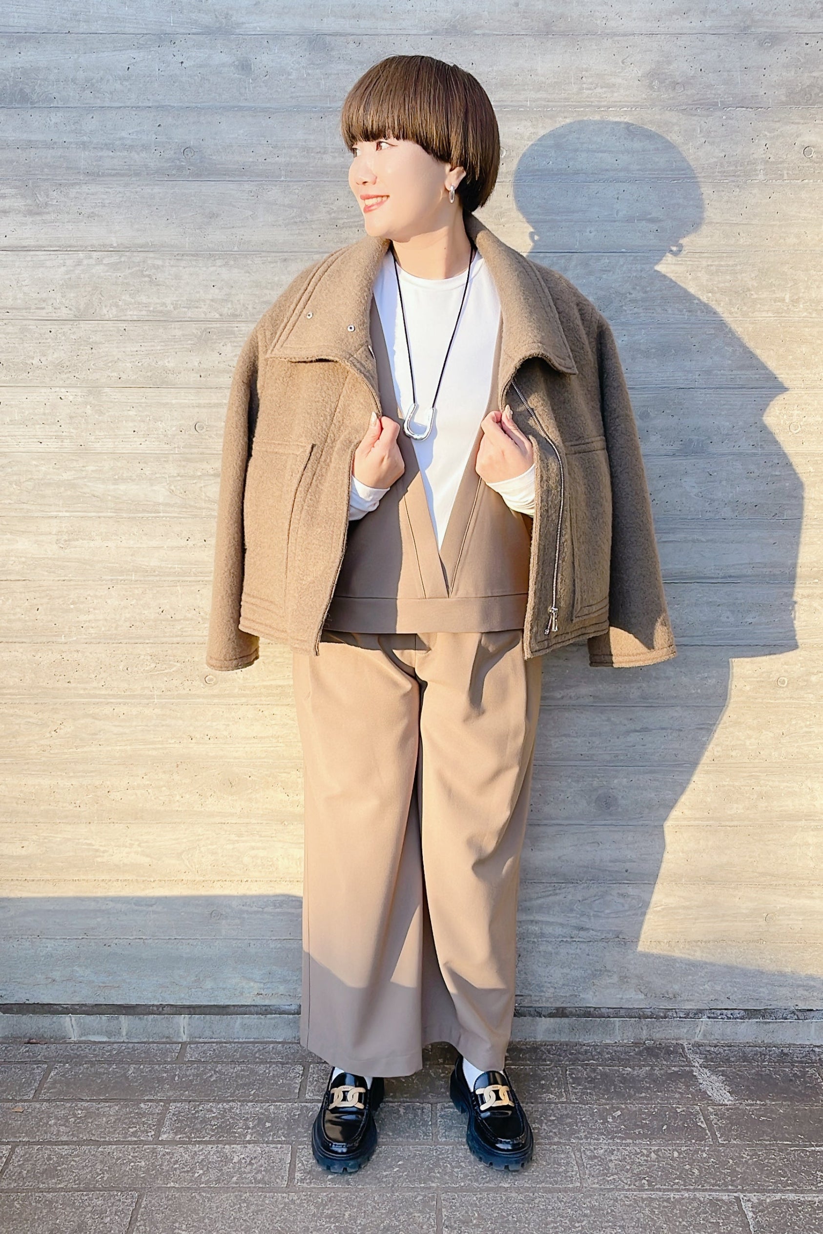 CYAN TOKYO】ウールシャギースタンドブルゾン/407262