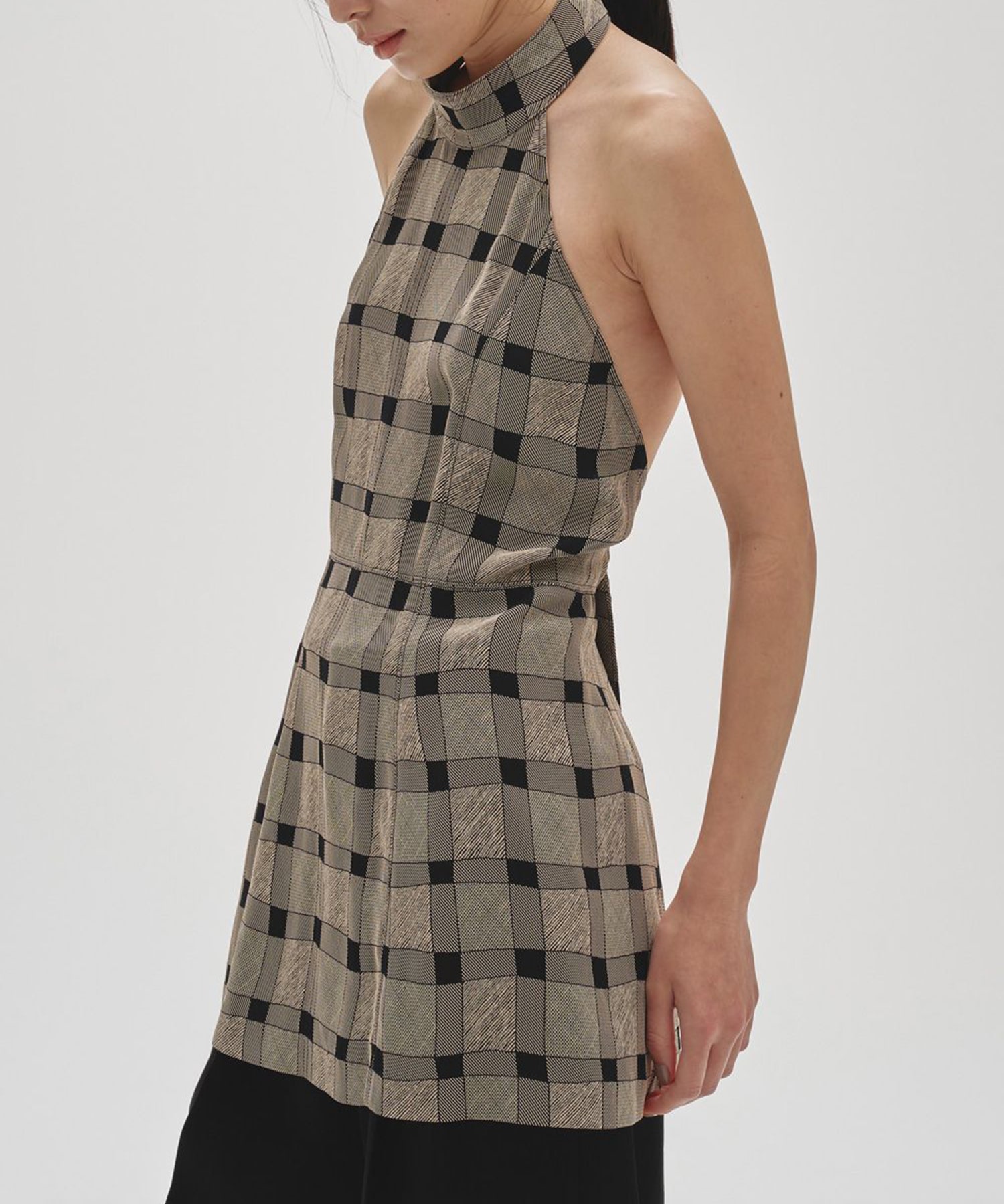 Halterneck Checkjaquard Top(FREE BLACK): TODAYFUL: WOMENS