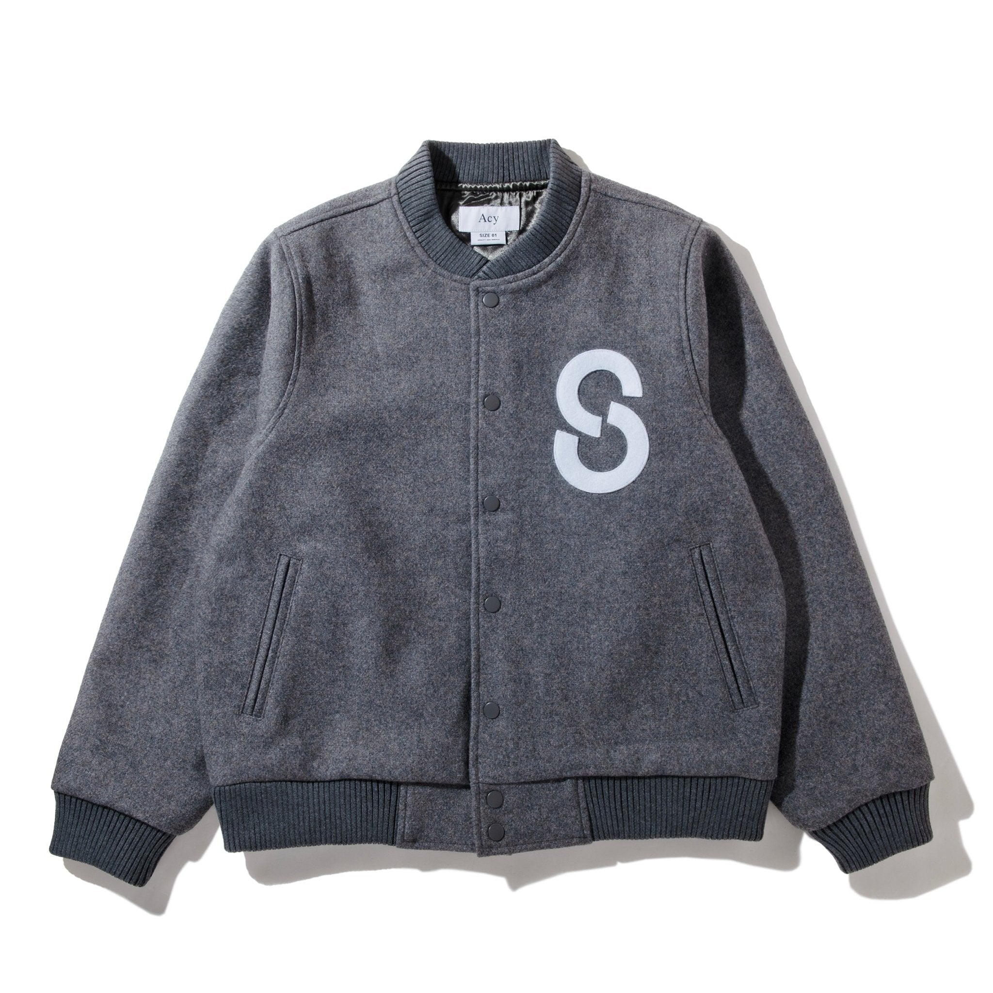 EXCLUSIVE】ACY VARSITY JACKET/エーシー バーシティジャケット(GRAY