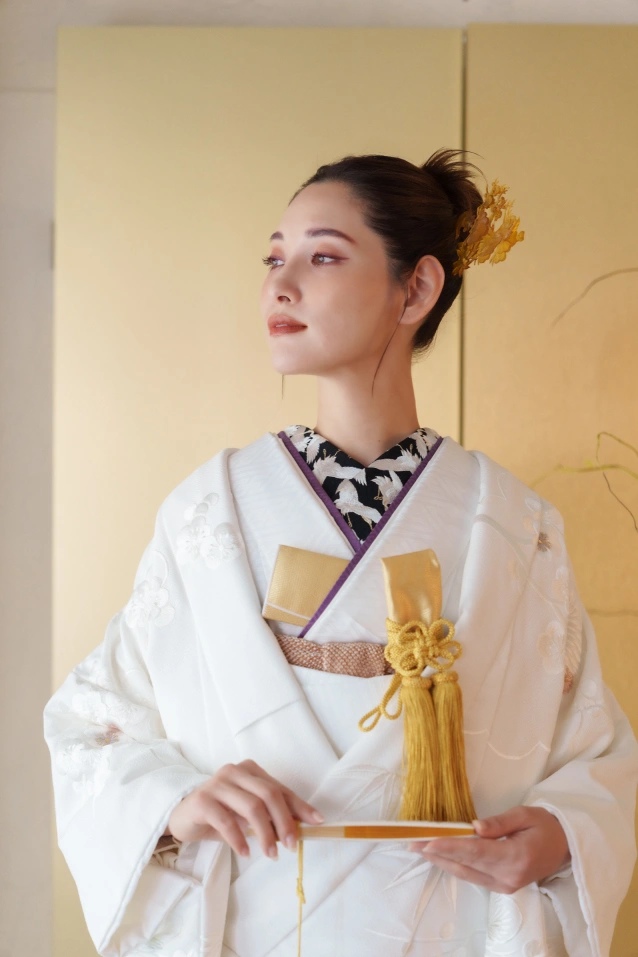 Kimono（着物）の白無垢 鶴牡丹松竹梅です。｜インポートドレスサロン