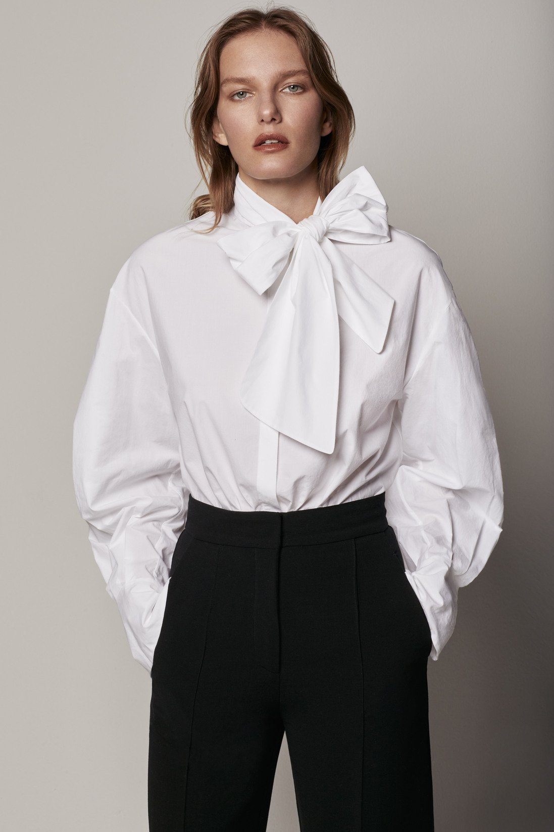 Exaggerated Bow Blouse | White – Another Tomorrow