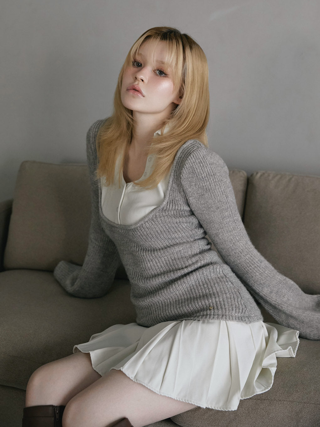 andmary Demi layered mini dress アンドマリー