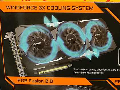 中央のファンが逆回転する「GeForce RTX 2070 SUPER GAMING OC 3X 8G