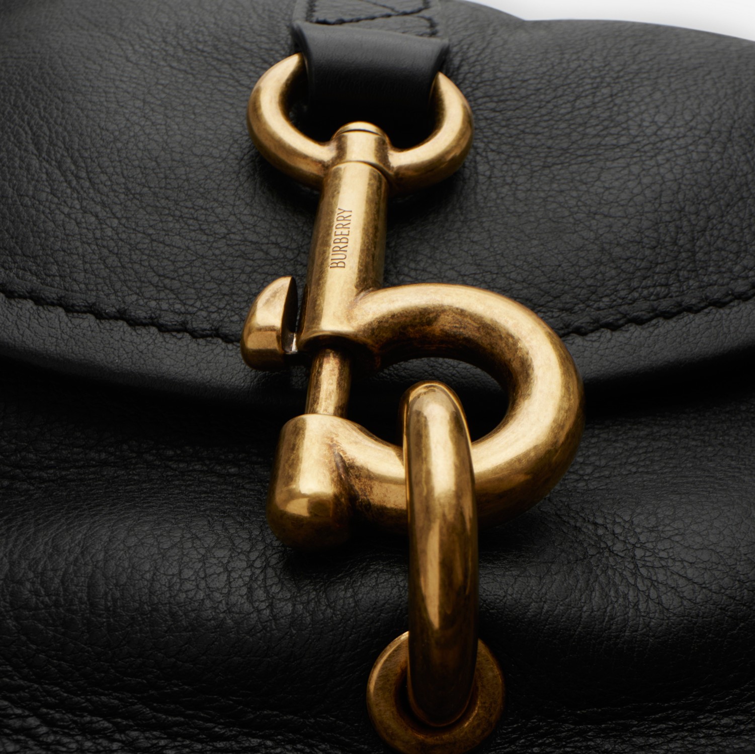 Small B Clip Messenger Bag in Black - Women, Leather | Burberry