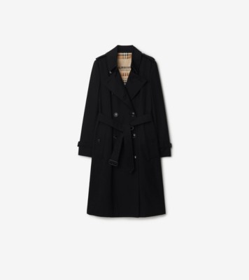 Long Chelsea Heritage Trench Coat in Black - Women, Cotton