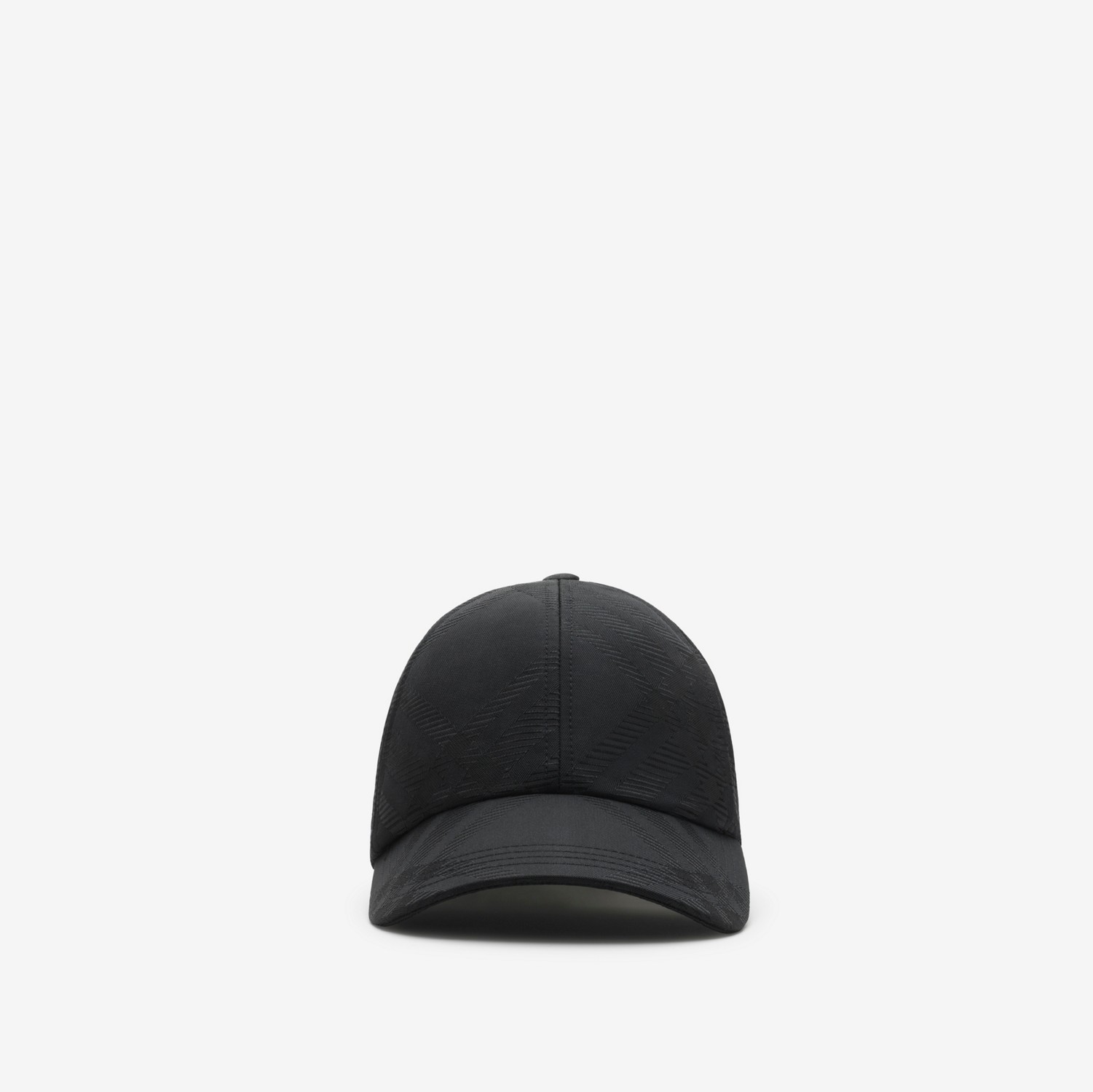 チェック ナイロンブレンド ベースボールキャップ (ブラック) - メンズ