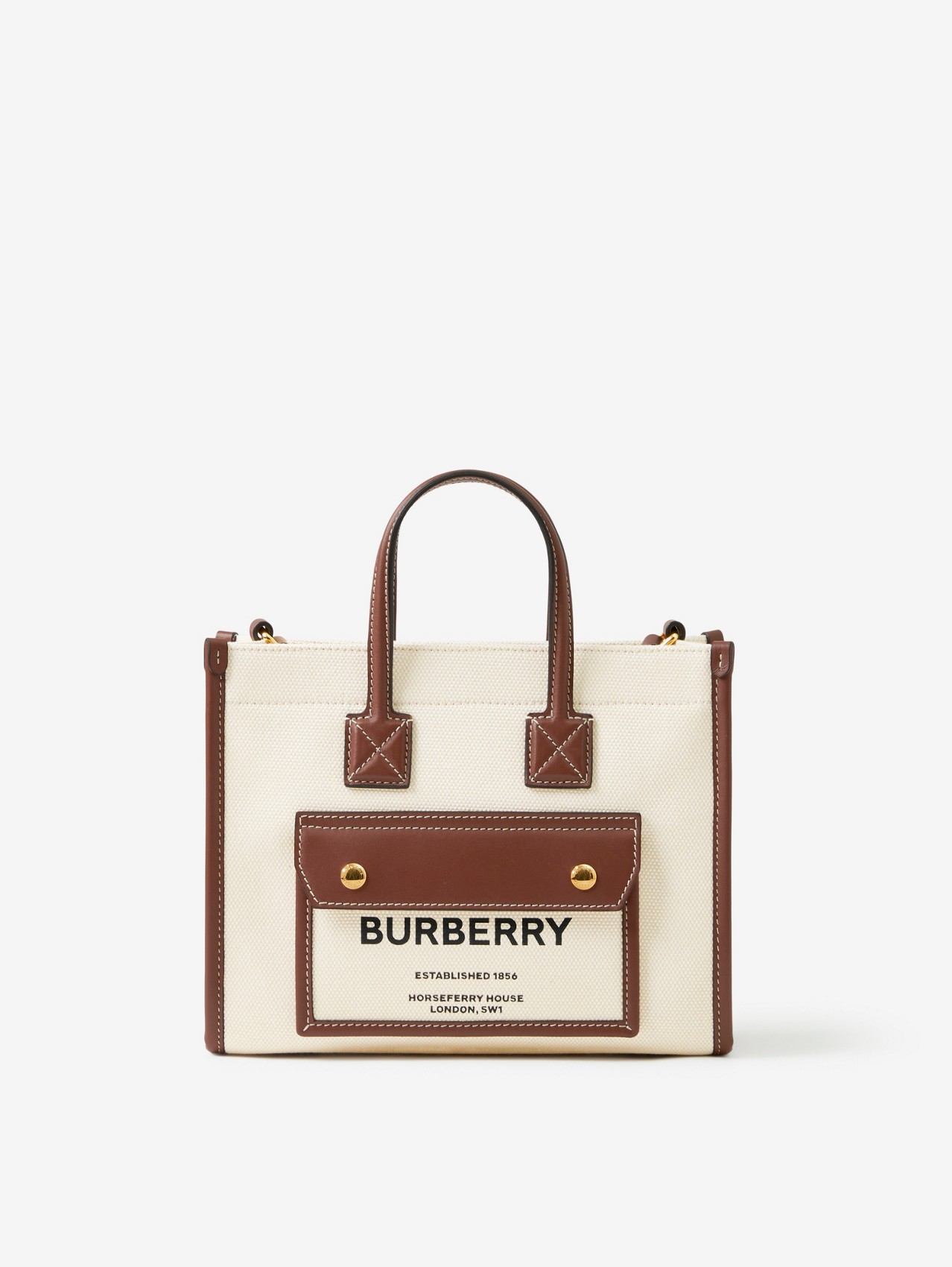Mini Freya Tote in Natural/tan - Women, Canvas | Burberry® Official