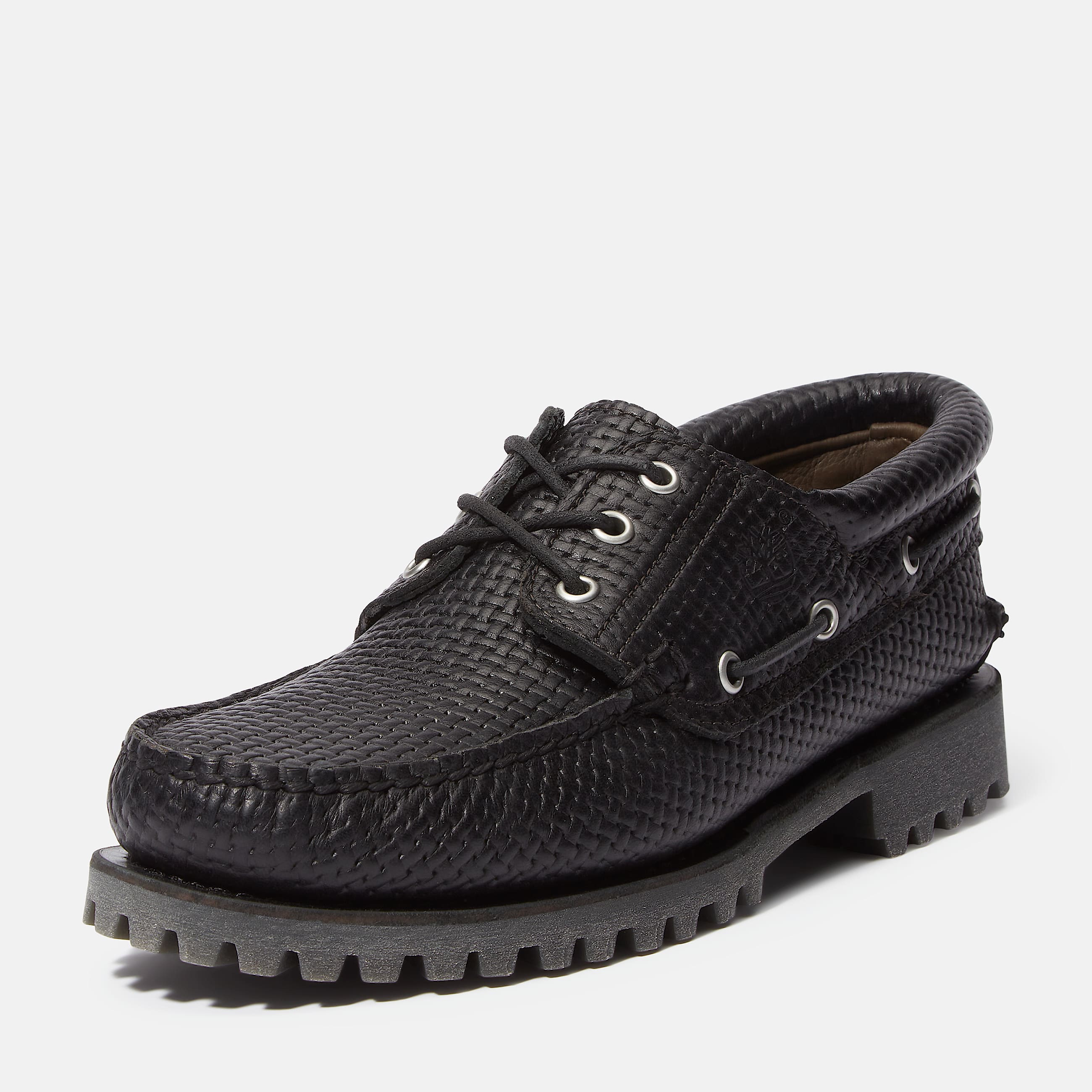 Timberland® Authentic 3-Eye Lug Handsewn Boat Shoe for Men in Black