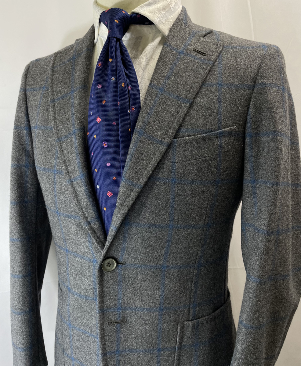 イザイア ISAIA】秋冬 ウインドーペン格子柄グレージャケット 44{sold