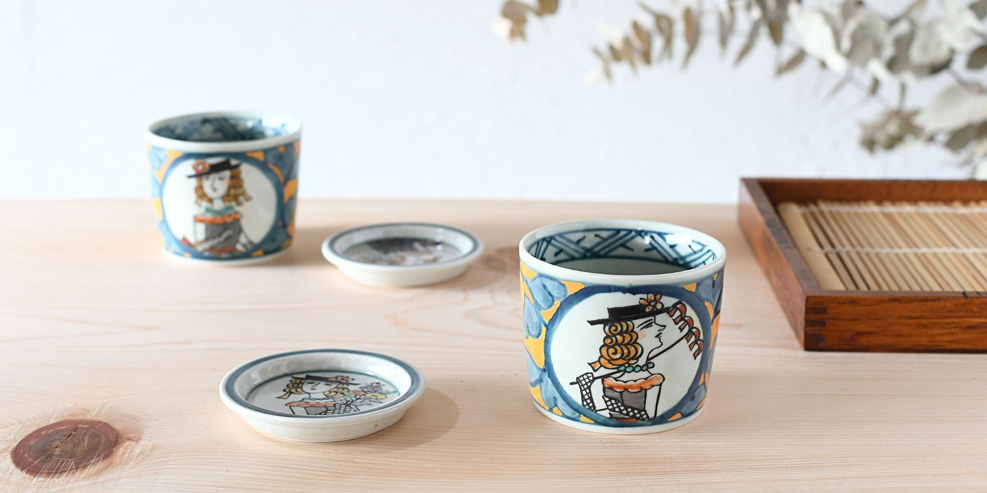 362『織部 吊り柿 輪花 蕎麦猪口』 /骨董品 古美術 アンティーク 古玩