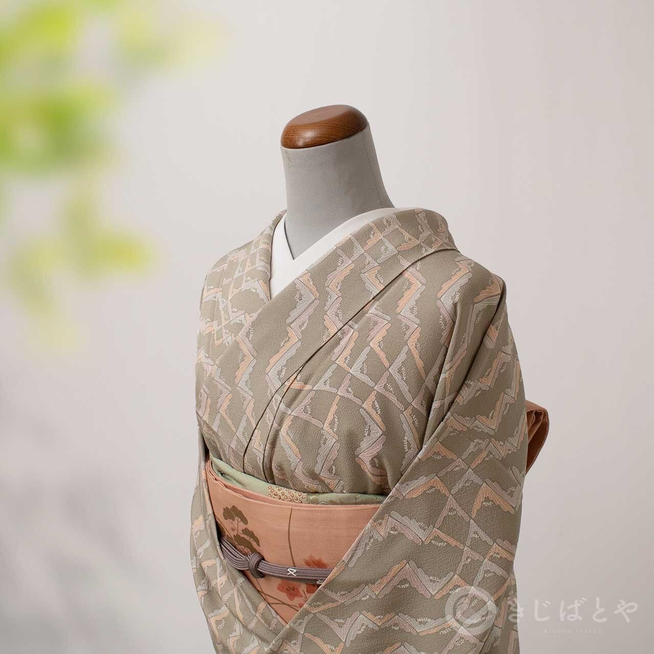 正絹ちりめん 江戸鼠の総柄小紋 袷 | きじばとや