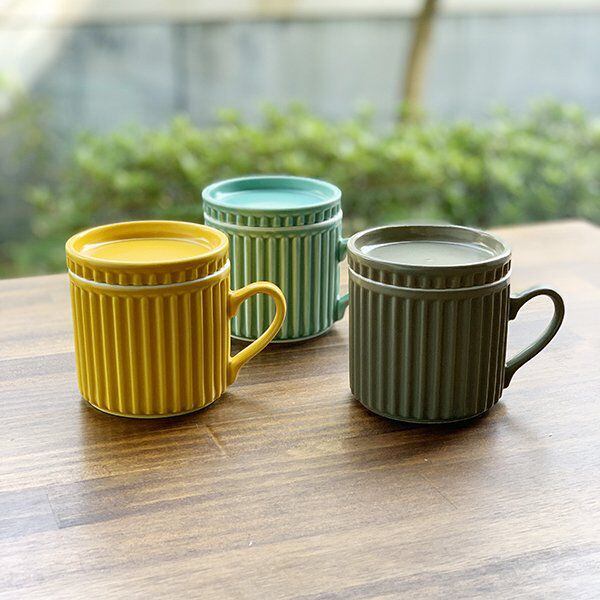 波佐見焼 蓋付マグカップ ギア （3色） 2-088 | MARUFUKU utsuwanohana