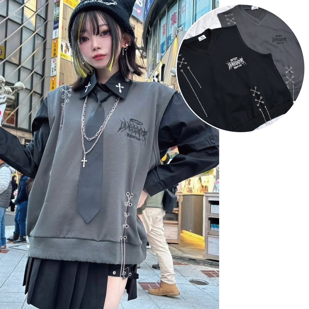渋谷店で人気！】サブカル刺繍☆チェーンベスト | VOLCAN&APHRODITE