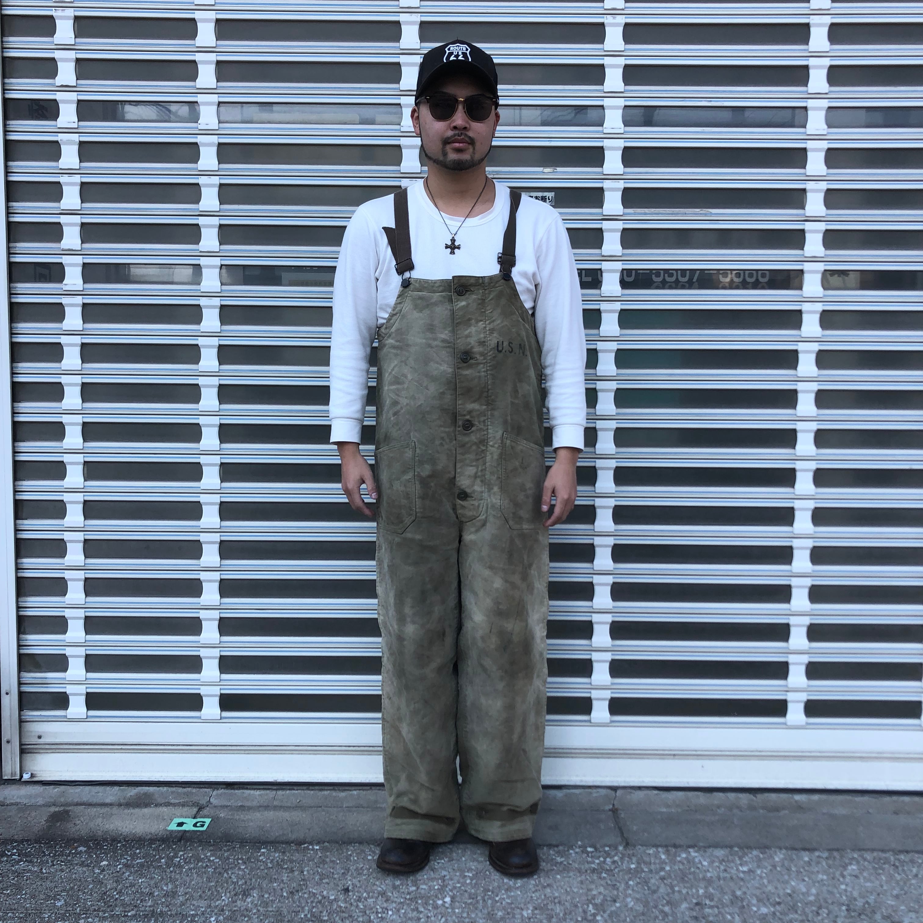 40s 米軍実物 ヴィンテージ USNAVY N-1 デッキパンツ オーバーオール