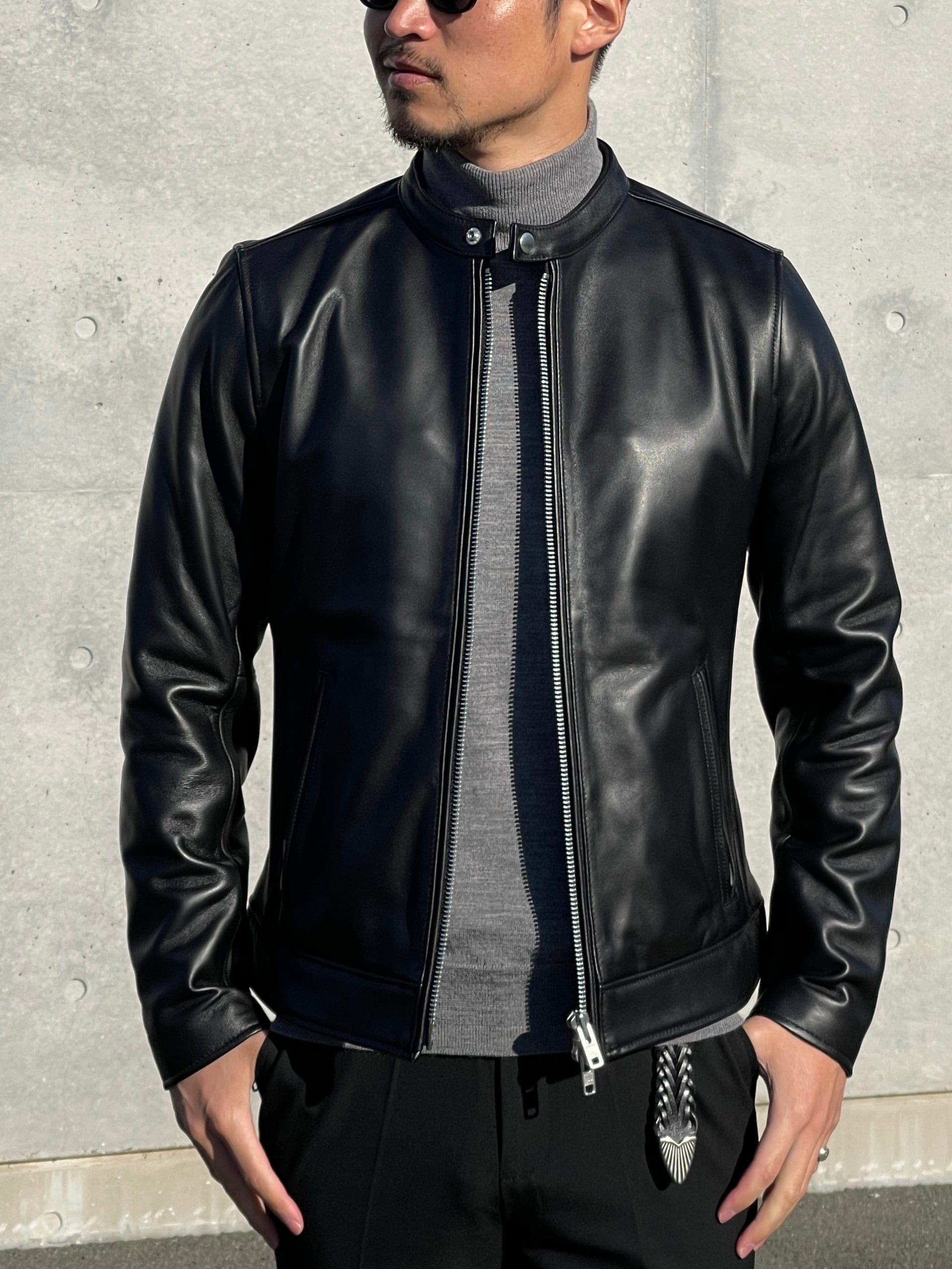 高品質】ラムレザーシングルライダース | Wide Range