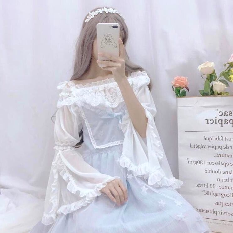 ロリータ 姫袖 ブラウス ショート丈 2way 長袖 3color | ChouChou