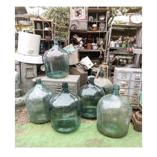 デミジョンボトル ガラス 花瓶置物 インテリア古道具 レトロ