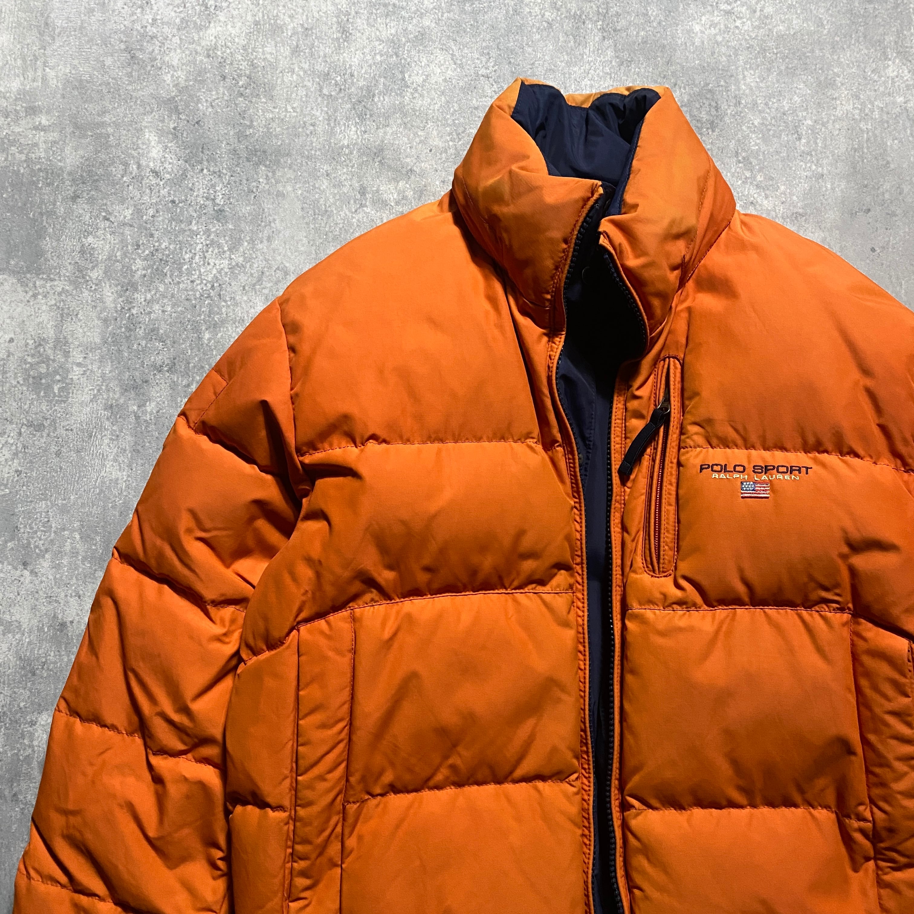 リバーシブル】90's ラルフローレン ポロスポーツ 刺繍ロゴ ダウン