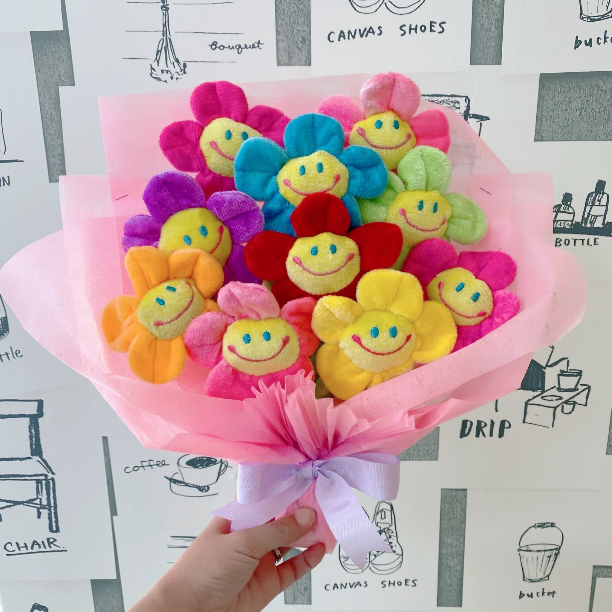 10本ブーケ_ぬいぐるみ花束_スマイルフラワー_人形花束 ブーケ