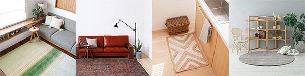 カウハイドラグ、カウレザーラグ、ハラコラグ 毛並みのある牛革を使用