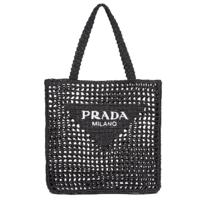 プラダ ラフィア かごバッグ トートバッグ ブラック 1BG393｜ブランド