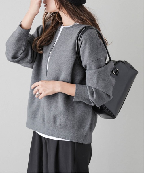 セール】センタージップアップニットトップス（ニット/セーター）｜La