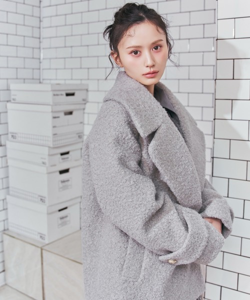 ボアダブルミドルコート（ステンカラーコート）｜REDYAZEL