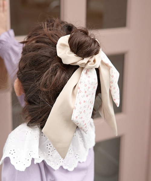 セール】フラワー&サテンリボンシュシュ（その他ヘアアクセサリー