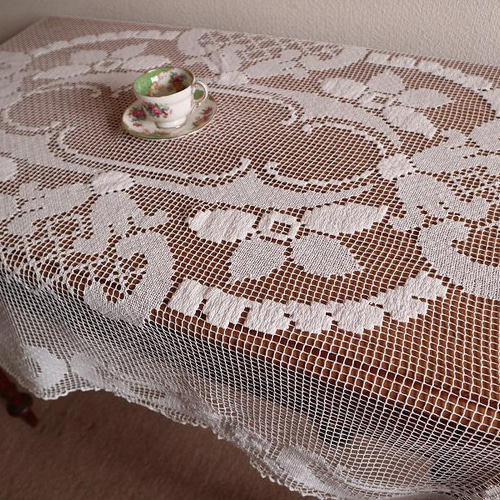 フランスの手仕事/華やかな手編みフィレレース (ヴィンテージ