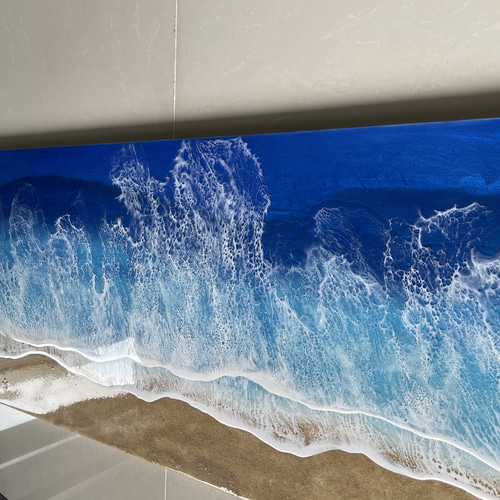 レジンアート【波のキャンパス】受注制作 宮古ブルーオーシャン ワイド