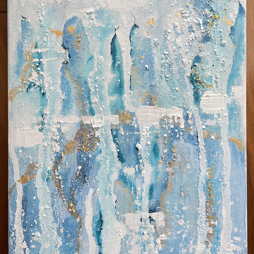 テクスチャーアート 青 モダンアート アートパネル アクリル 抽象画