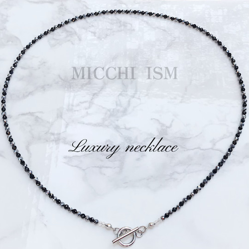 高級 ネックレス ブラックスピネル天然石 テラヘルツ鉱石 クリスタル