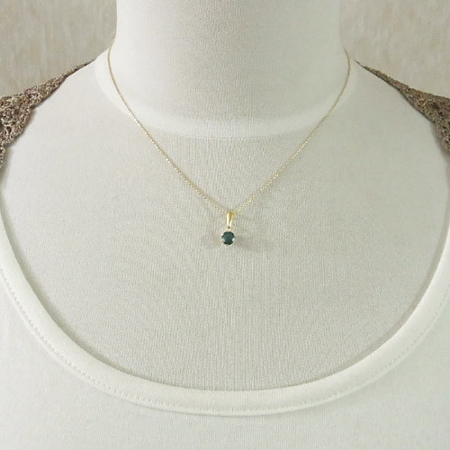 K18 5mm ロンドンブルートパーズ ネックレス トップ チャーム