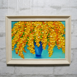 油絵 油彩 油彩画 絵 絵画 【ミモザ】 絵画 HR 通販 14066728