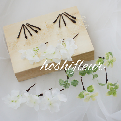 ブーケ ブートニア ヘアパーツ♡白ウエディングブーケ白ウェディング