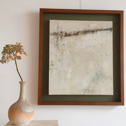 送料無料【日本画】額装F10号 キャンバス アートパネル japandi 【原画