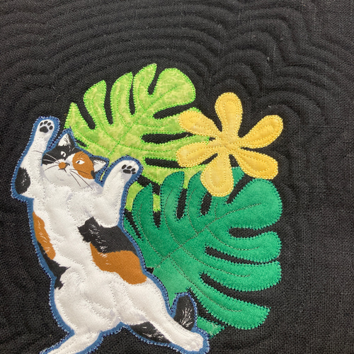 ハワイアンキルトバッグ 猫バッグ トートバッグ パッチワーク