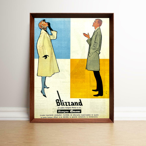 ルネ・グリュオー 1960年代 フランス ヴィンテージ 雑誌 広告 額付