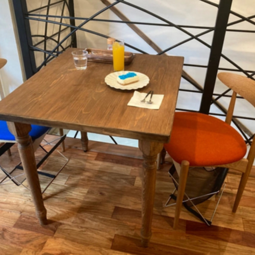 w800 ろくろ足80cm奥行80㎝ カウンターテーブル ダイニングテーブル