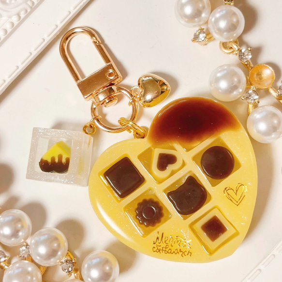プリン メルティチョコボックス◇シャカシャカキーホルダー ハート