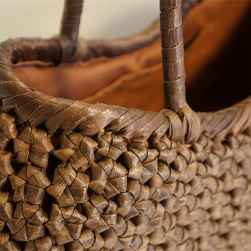 山葡萄 籠 胡桃木 くるみかごバック （六角花編み）かご バック・やま