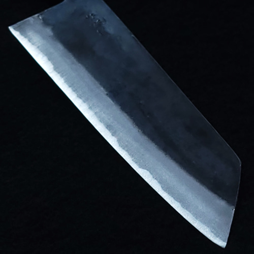 白紙2号 黒打 文化（万能）包丁 195㎜ #1518 焼栗柄 月光作 包丁