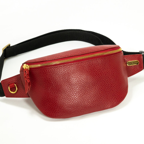 送料無料/ シュリンクレザーボディバッグ/ウェストポーチ/ ワン